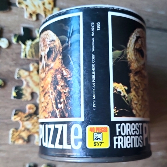 Forest Friends owl 40 Piece Puzzle Can 5"x7" Complete - Picture 4 of 6